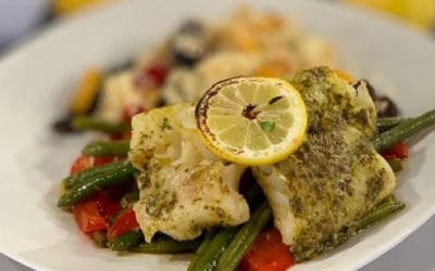 Baked Cod with Chermula Sauce