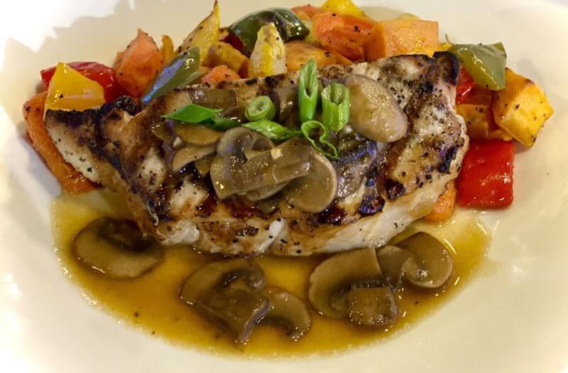 Grilled Pork Chop with Chasseur Sauce