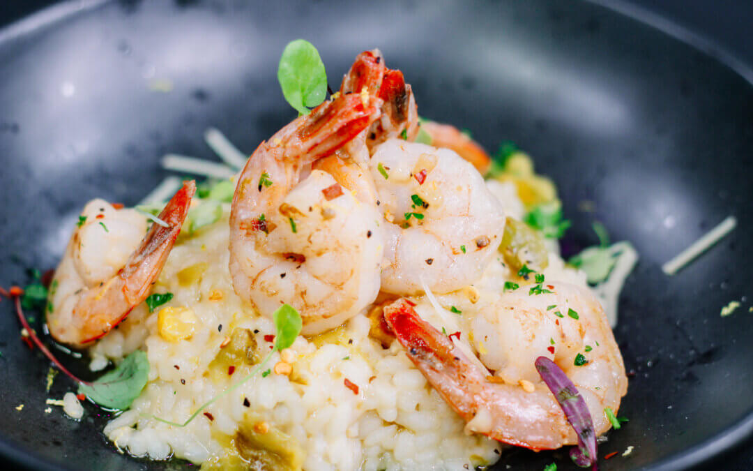 A Dynamic Duo: Hatch Chile Risotto with Shrimp Scampi Recipe