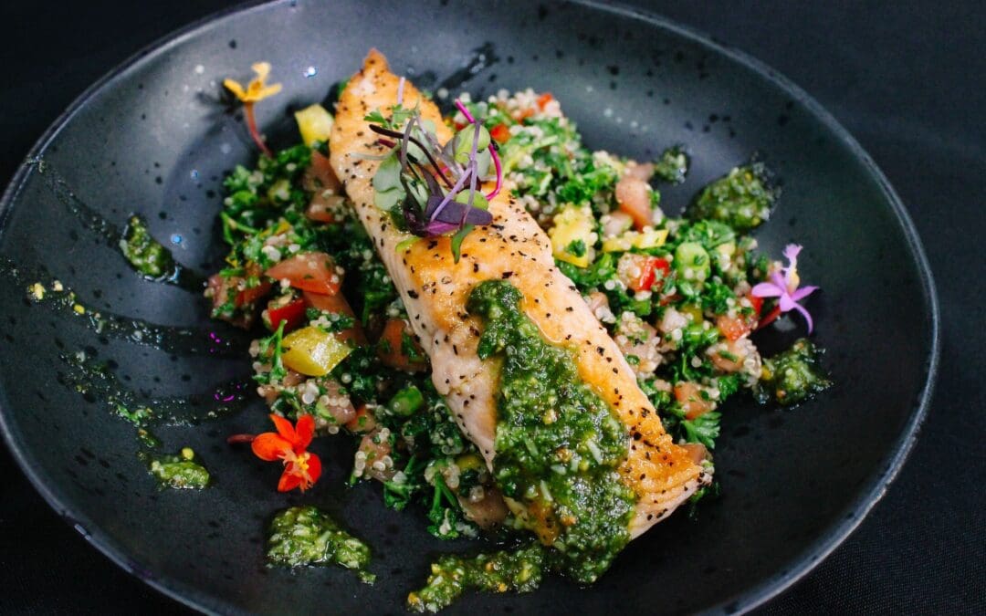 Elevating Salmon with Mediterranean Flair: Pan-Seared Salmon with Pistachio Pesto Recipe