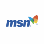 MSN The image shows the MSN logo with bold blue lowercase letters msn and a colorful butterfly icon to the right, featuring blue, green, orange, and red wings, on a white background.
